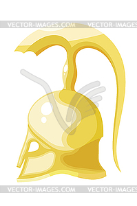 Ancient Greek bronze helmet with go - vector image