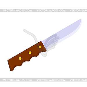 Cartoon Kitchen knife with wooden handle - vector clipart