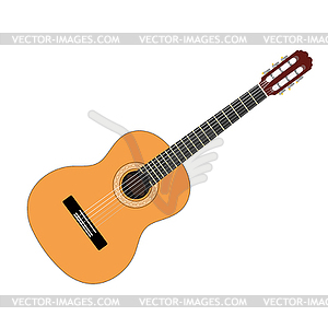 Musical instrument - acoustic guitar with strings o - vector clip art