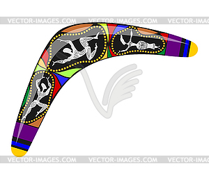 Australian boomerang. Color drawing tool for huntin - vector clip art