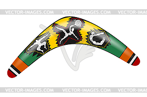 Australian boomerang. Color drawing tool for huntin - royalty-free vector clipart