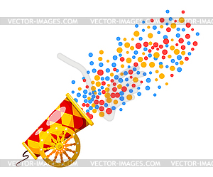 Урожай Cannon. Мультяшный стиль. старая пушка, - векторное изображение клипарта