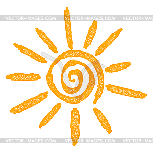 Abstract yellow sun sign. symbol of th - vector clipart