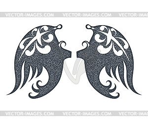 Wings black. Tattoo grunge . Stock - vector image