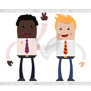 Два молодых бизнесмен. пара successfu - векторное графическое изображение