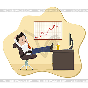 Satisfied businessman. Color happy successful - vector clipart