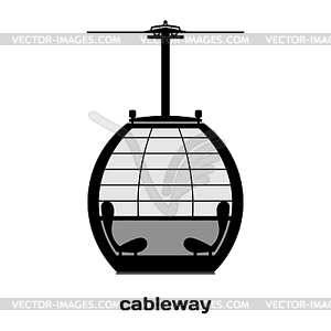 Cabin cableway. Image. Black and white image detail - vector image