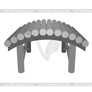 Small rural wooden bridge. image - vector clipart