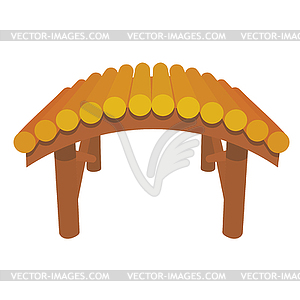 Small rural wooden bridge. Colored - vector image