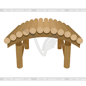 Rural wooden bridge. Colored image - stock vector clipart