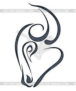 Sketch of bull`s head in profile - vector EPS clipart