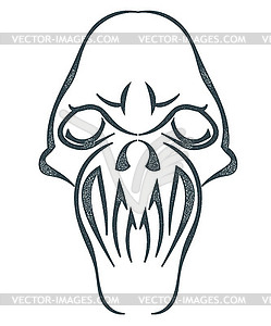 Sketch black skull . Tattoo. Stock v - vector clipart