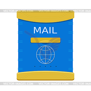 Abstract blue mailbox on white - vector clipart