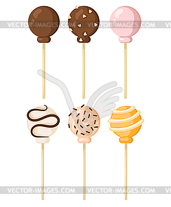 Set Lollipop sweet food . Colorful lollipop i - color vector clipart