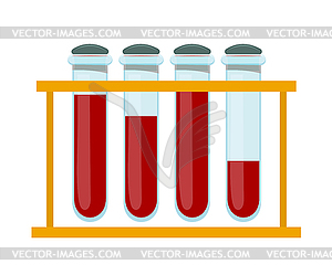 Комплект стеклянной трубки крови. анализ крови. Калифорния - векторизованный клипарт