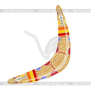 Australian wooden boomerang. Cartoon boomerang on - vector EPS clipart