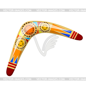 Australian wooden boomerang. Cartoon boomera - vector image