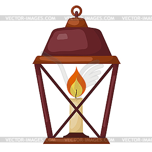 Abstract Cartoon vintage lantern with c - vector image