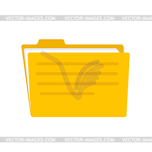 Yellow stationery folders on white back - vector clipart