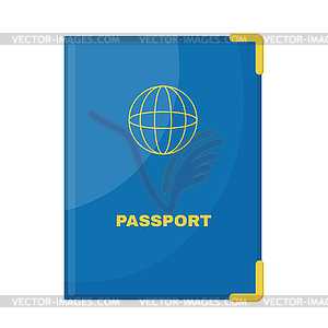 Passport in blue cover on white bac - royalty-free vector image
