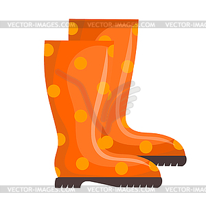 Orange rubber boots - vector image