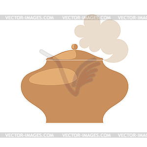 Clay pot with lid - vector image