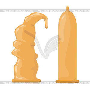 Condom. Cartoon style condom on white - vector image