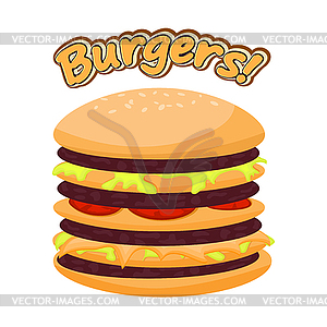 Burger. Cartoon s - stock vector clipart