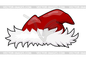 Fur hat of Santa Claus with red top. Ca - vector clip art