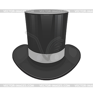 Black cylinder hat on white - vector image