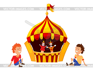 Bright puppet theater. illustrati - vector clipart