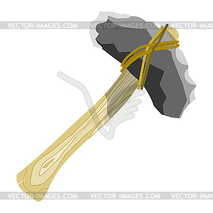 Primitive stone ax. Cartoon style - vector clipart