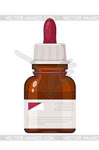 Glass vial with dropper . Medica - royalty-free vector image
