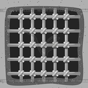Абстрактные тюрьмы стальные решетки в тюремной стене. - изображение в векторном виде