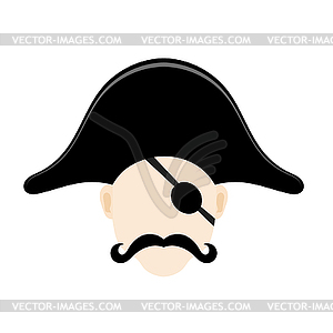 Pirate head cocked hat with an eye pa - vector image