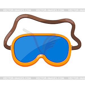 Yellow mask for diving. Cartoon mask fo - vector clipart