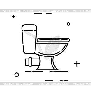 Abstract black bowl toilet icon. Symbol of h - vector clip art