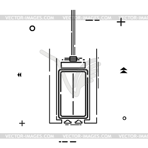 Simple linear elevator icon. Black linear - white & black vector clipart