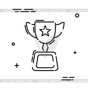 Sports cup winner, in linear style. Linear icon. - vector clipart