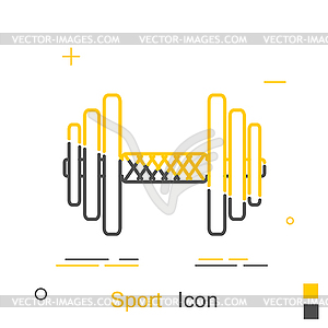 Color dumbbell in linear style. Line icon. b - vector clipart