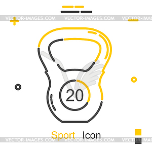 Sports weight in linear style. Line icon. ba - vector clip art