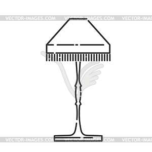 Floor lamp in linear style. Line icon - vector clipart