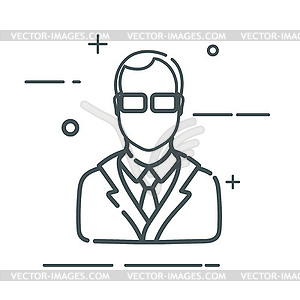 Silhouette of business man, man, . L - vector image