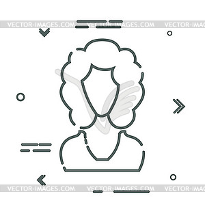 Female silhouette . Linear style. Ve - vector clipart