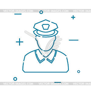 Male silhouette . Linear style. Vect - vector image