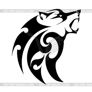 Abstract tattoo of wicked wolf. A - vector image