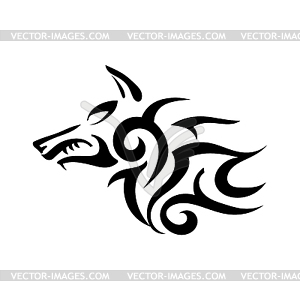 Tattoo of wicked strong wolf. Sha - vector clipart