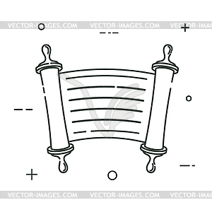 Свиток старых в линейном стиле. Линия значок Ьас - изображение в векторном виде