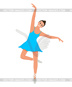 Young cute smiling ballerina in motion. Fl - vector clipart