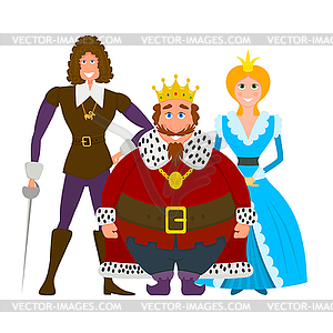 Color royal family. Flat style - vector clipart